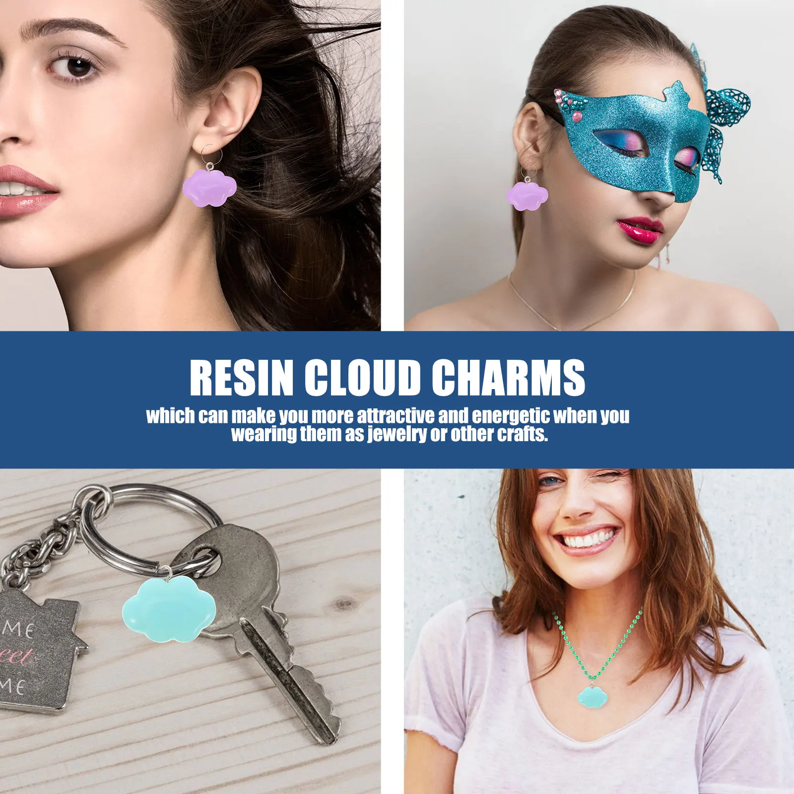 

25pcs Colored Cloud Pendant Charms for DIY Jewelry Making Resin Clouds Accessories Elegant Stylish Lovely Crafts Gifts