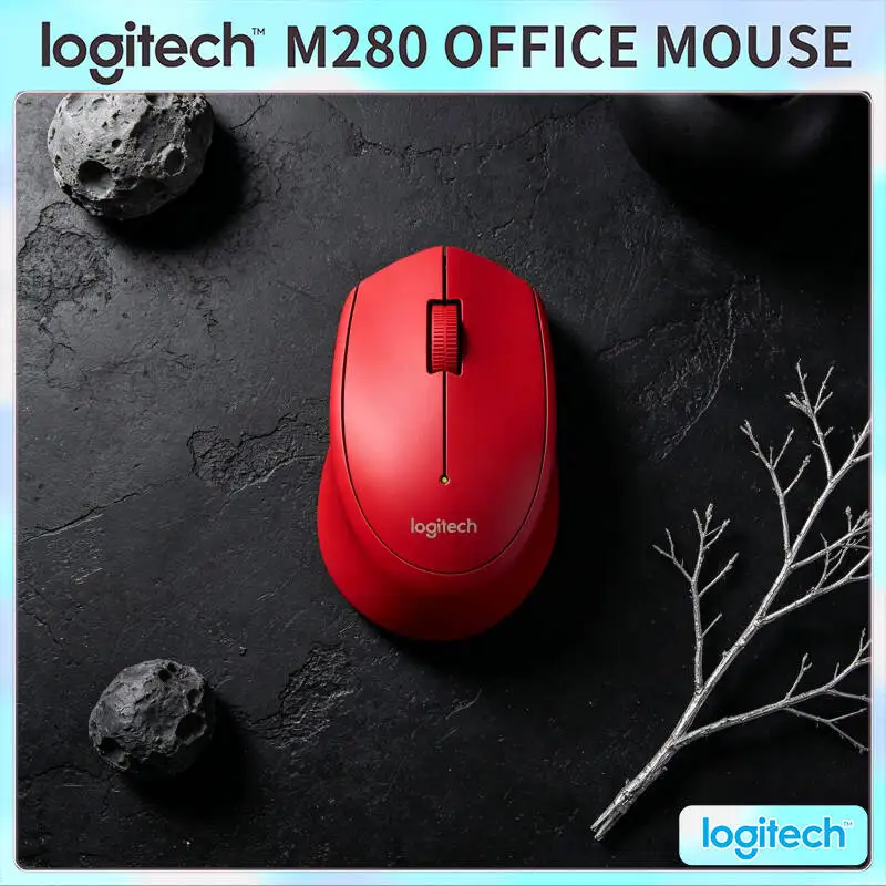 Ratón Inalámbrico Ergonómico Logitech M280, Silencioso, Conexión de 10 m, Batería de 18 Meses, Configuración Rápida para el Hogar y Portátiles
