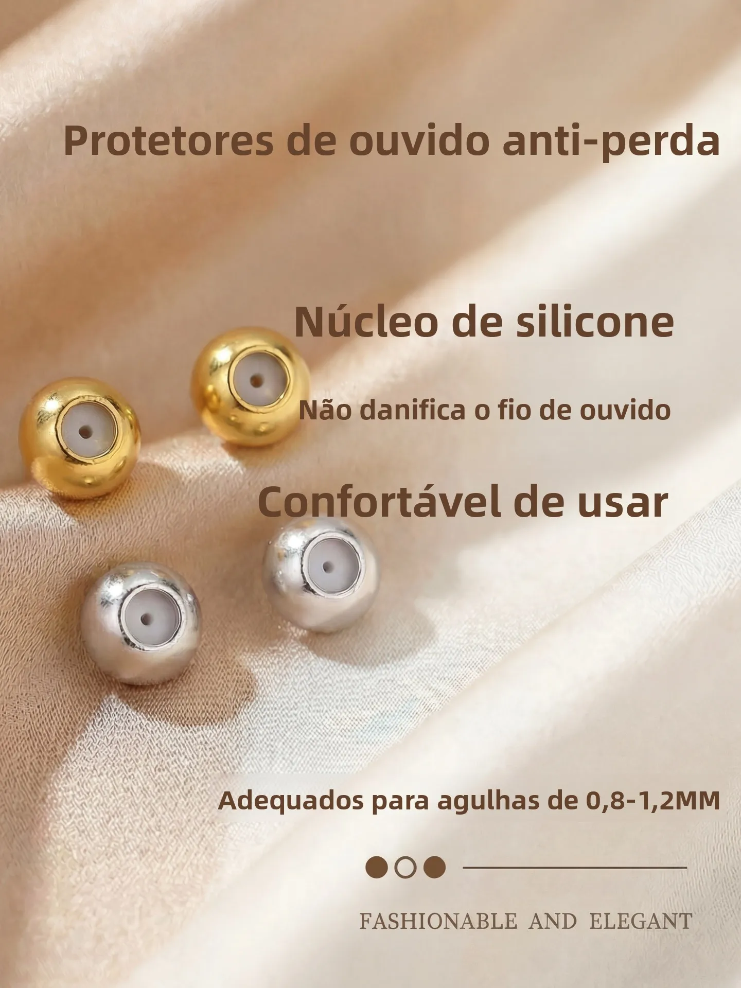 brincos-de-pressao-em-prata-com-design-de-bola-em-ouro-18k-e-clipe-de-silicone-integrado-com-travas-antiperda-joia-da-moda