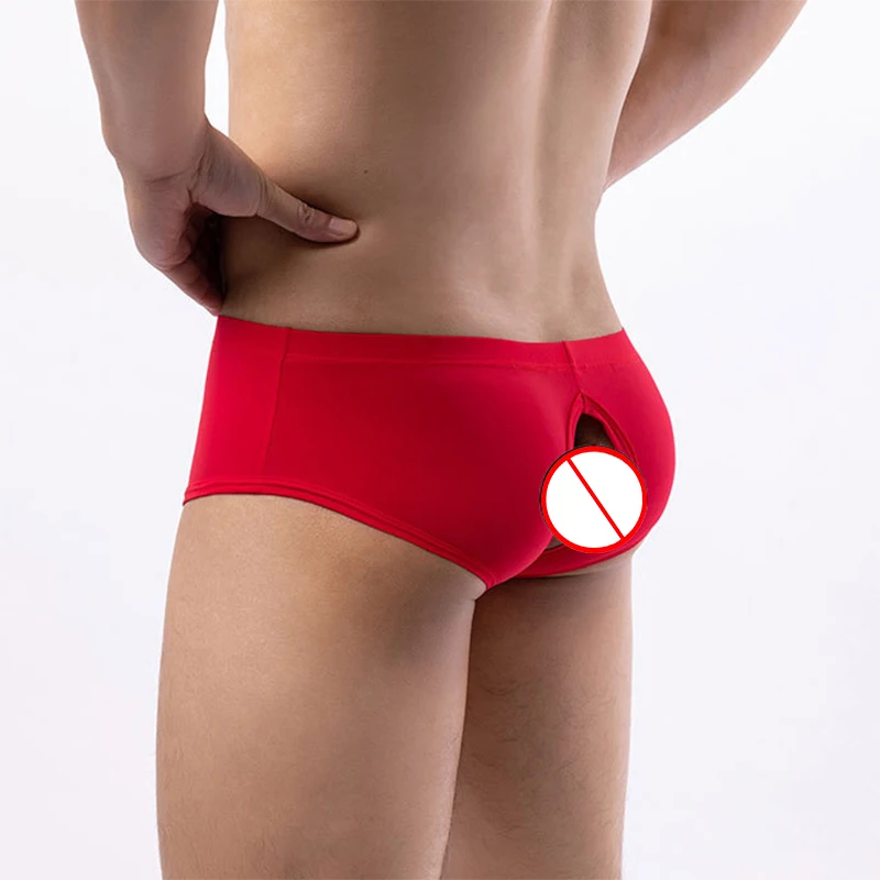 ملابس داخلية للرجال خفيفة الوزن بلون موحد وملابس داخلية ناعمة قابلة للتنفس مع تصميم خلفي مجوف للرجال