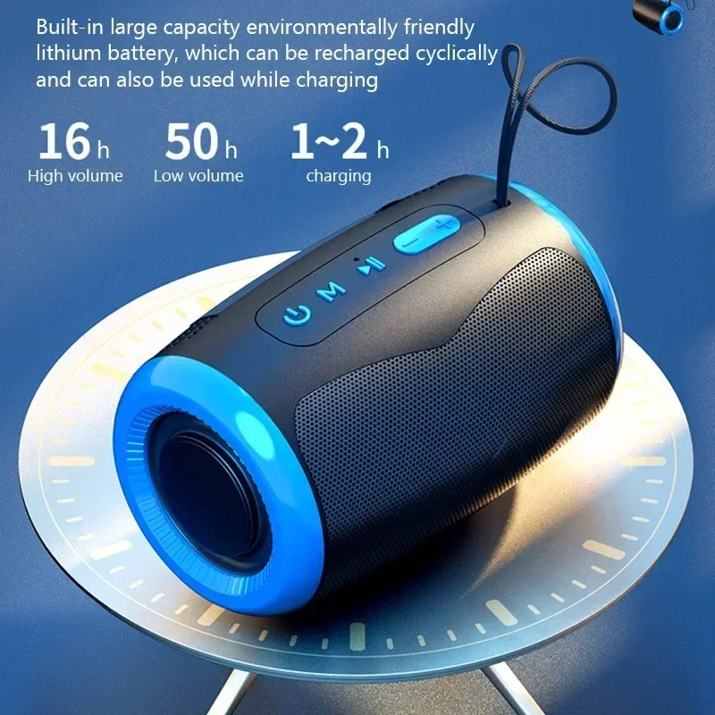 Wireless Bluetooth Speakers with 5.3 Stereo FM/SD/USB Disk/Aux Modes Waterproof TSN-1 Portable Speaker for Outdoor Hifi Sound