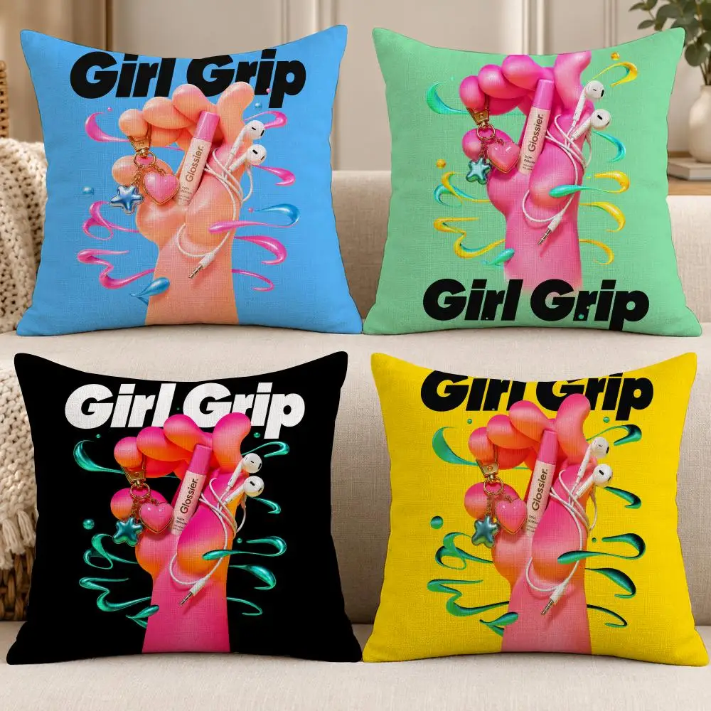 Trend Viral G-Girl Grip Cushion Cover Soft Short Cover Washable Sofa Bed Dorm Garden Home Office Chair Decor