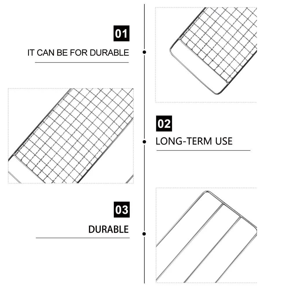 

Stainless Steel Grill Small Campfire Grate Camping Mesh Barbecue Radiating Rack Portable Grills