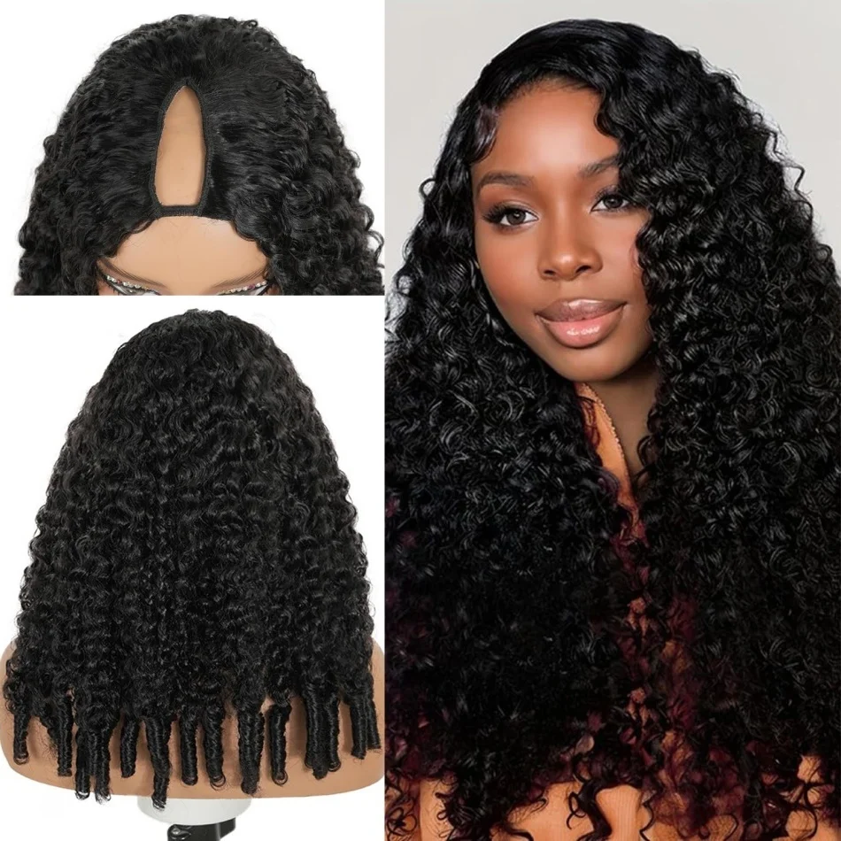

V Part Burmese Curly Wig Human Hair Curly Human Hair Wigs No Leave Out Cheap Brazilian V Part Human Hair Wigs For Women