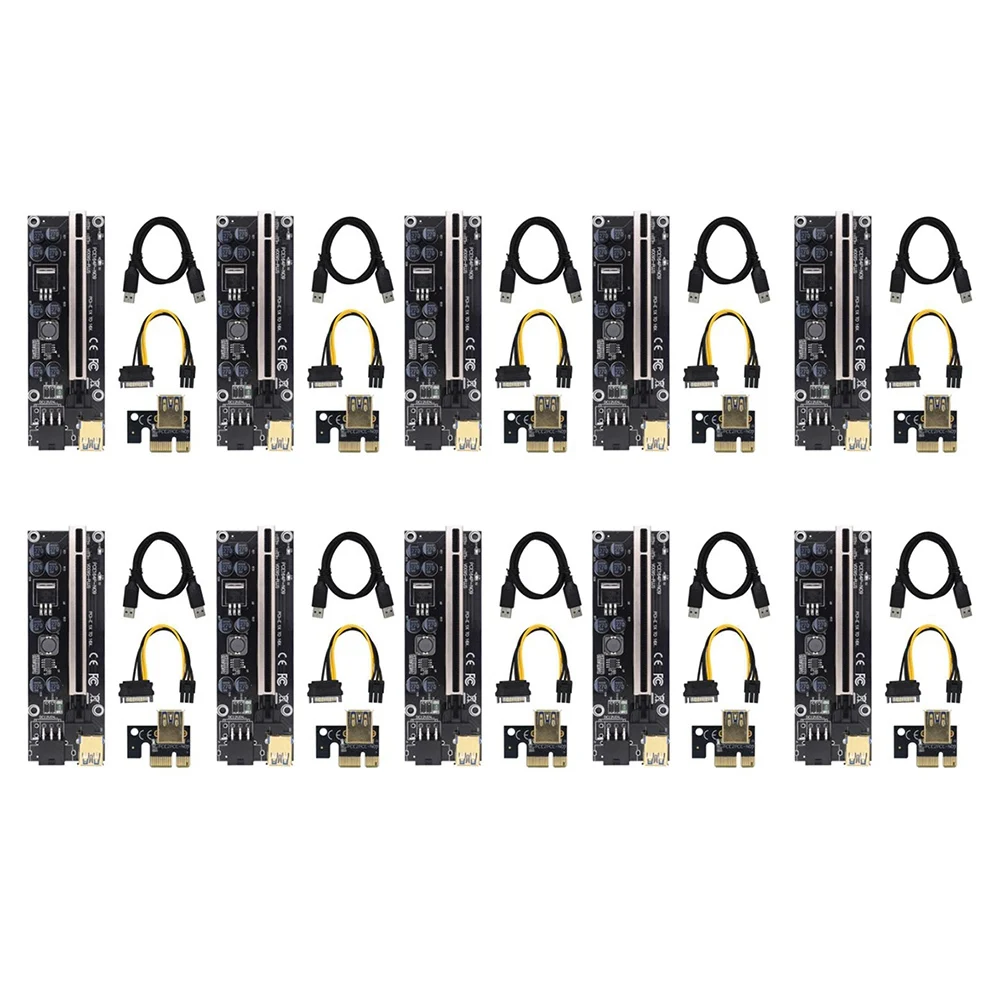 

10PCS Riser Card 1X to 16X Extender 009S Plus Riser Adapter for GPU Miner Mining PCIE PCI PCI-E Graphics Extension Cable