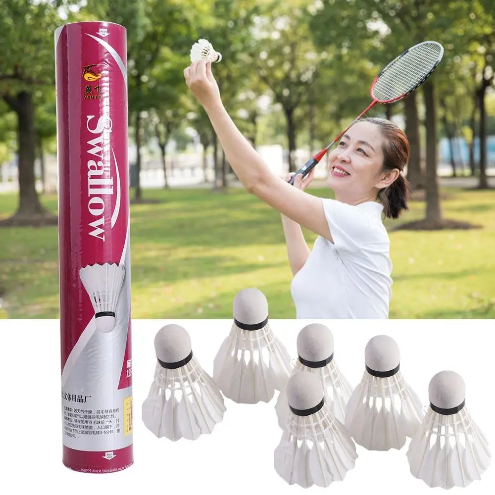 

Indoor Foam Head Badminton Lightweight No.5 Goose Down Badminton Ball 12 pcs/set Professional Shuttlecock Competition