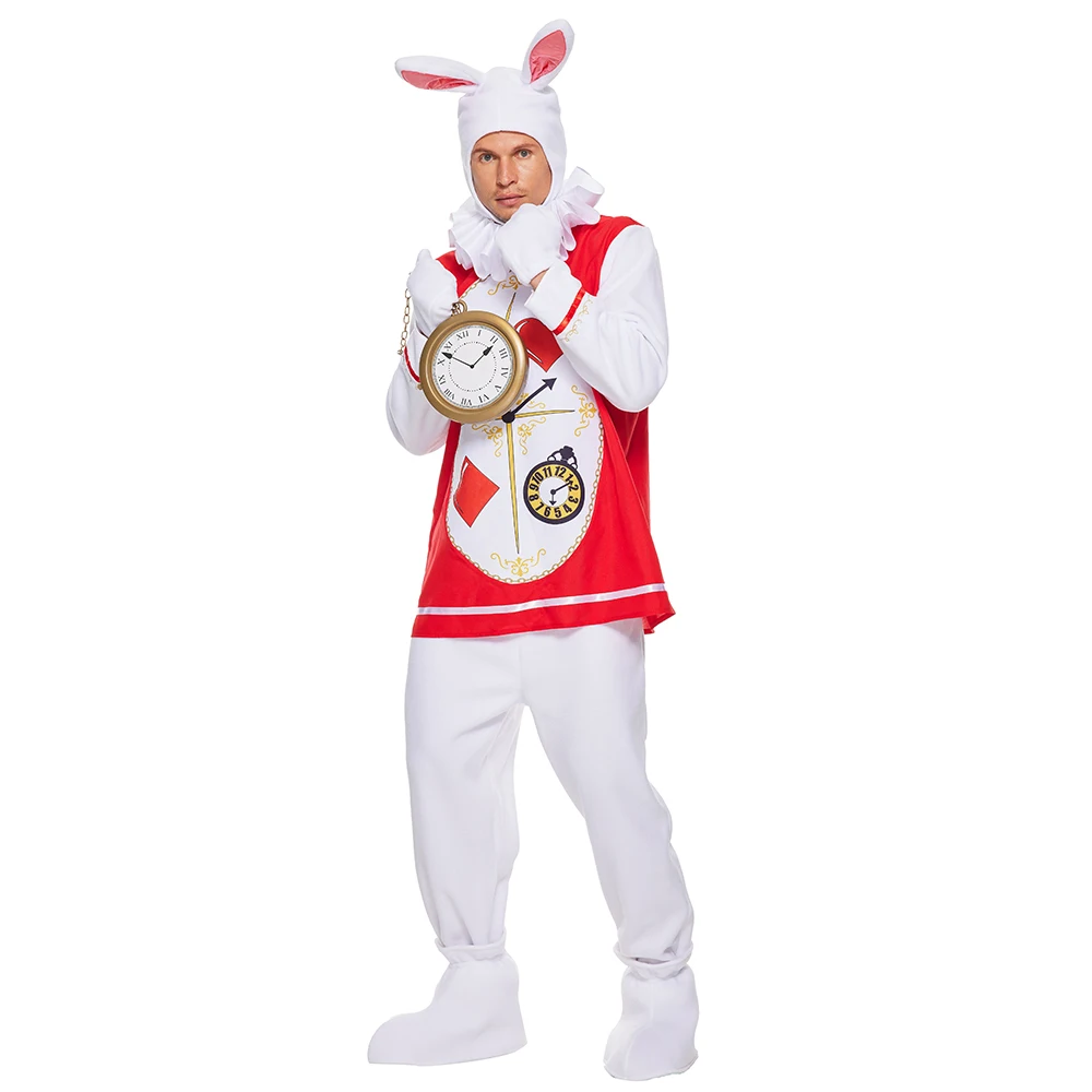 Eraspooky 2022 Alice In Wonderland Mr. White Rabbit Costume Adult Outfit For Halloween Carnival Party Christmas Fancy Dress