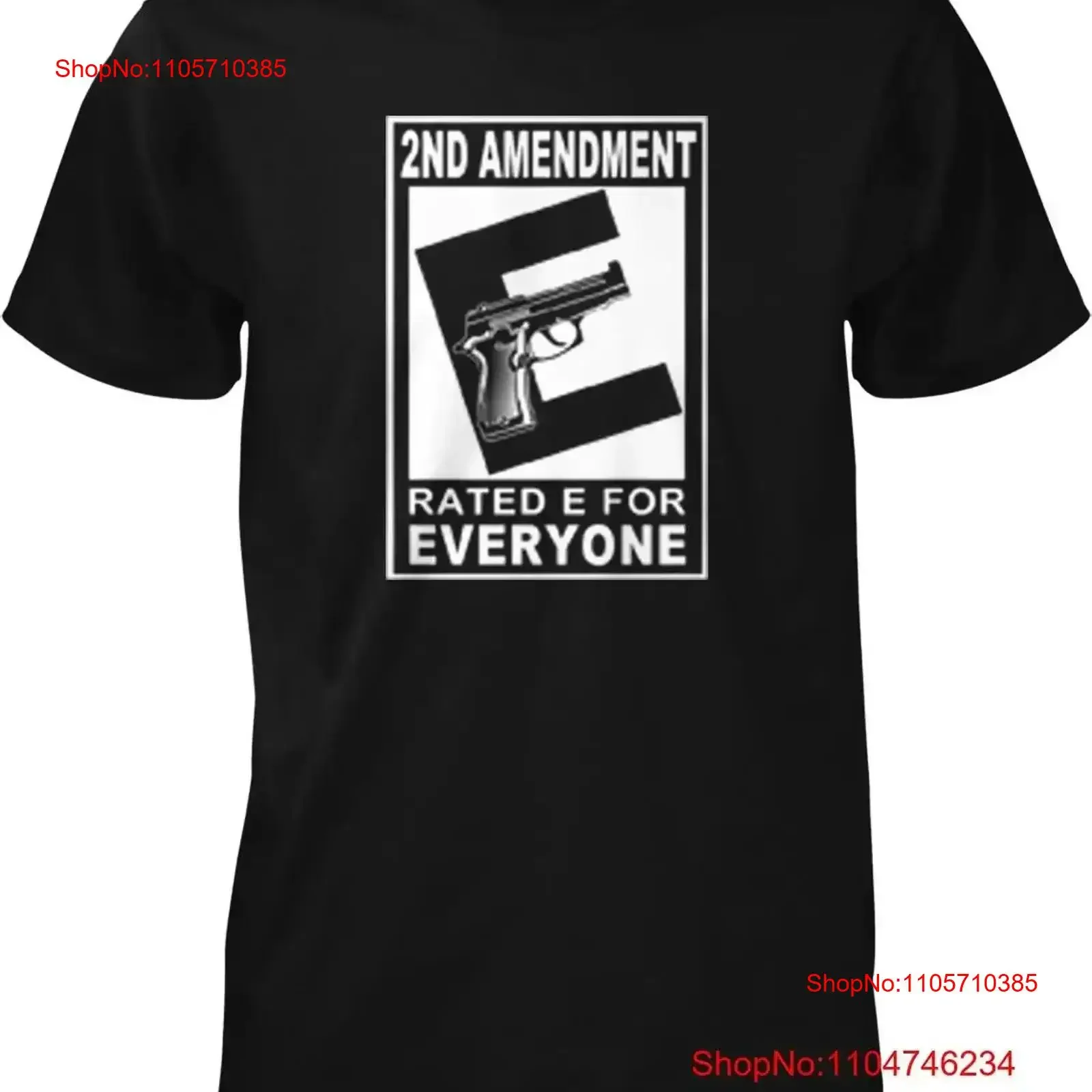 2nd Amendment Rated For Everyone Right to Bear Arms Men's T shirt vintage Washed Stretched Top Everyday Wear Comfortable