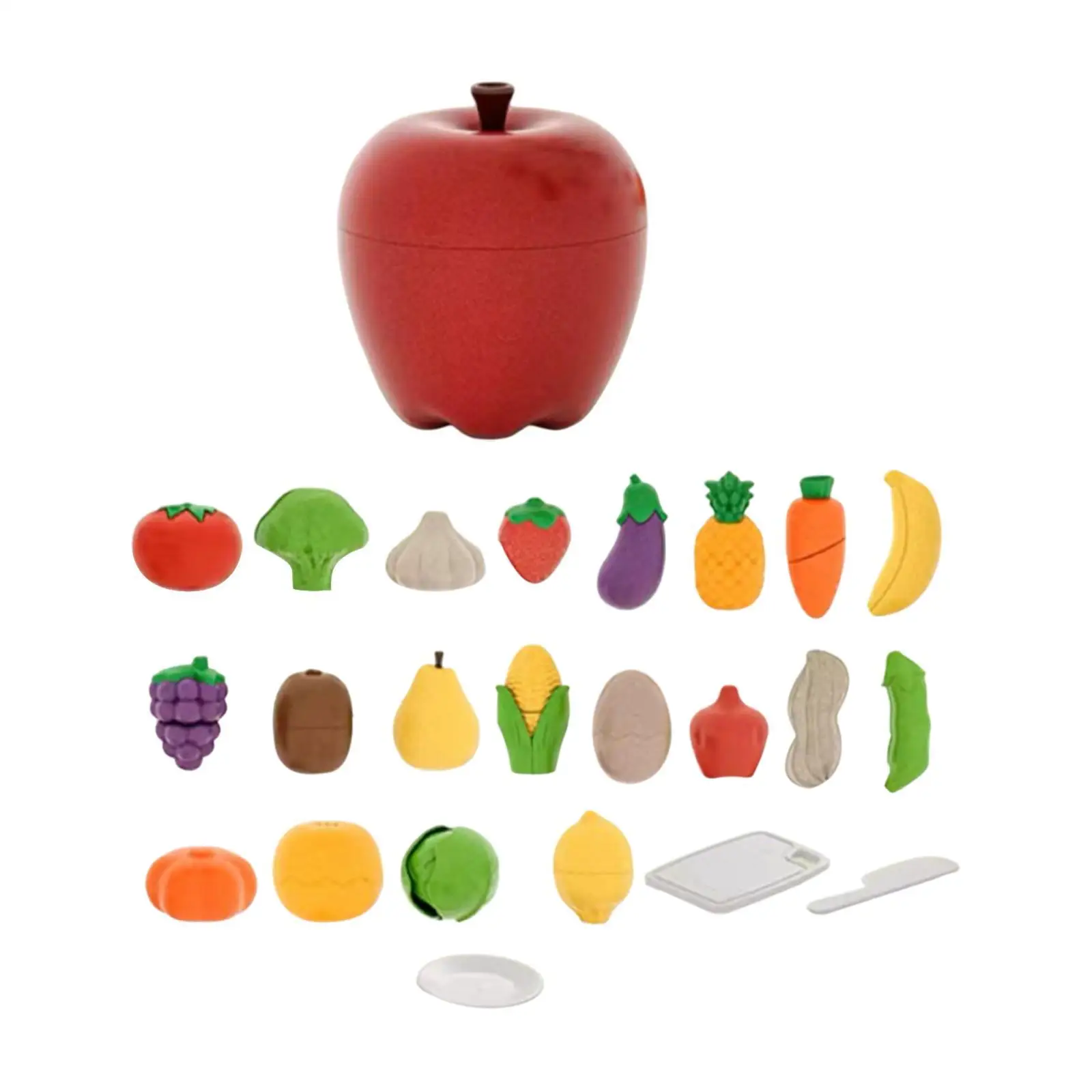 Cutting Fruit Vegetables Basic Skills Development Educational Wooden Play Kitchen Toy for Girls Kids Boys Children 3 Years Old