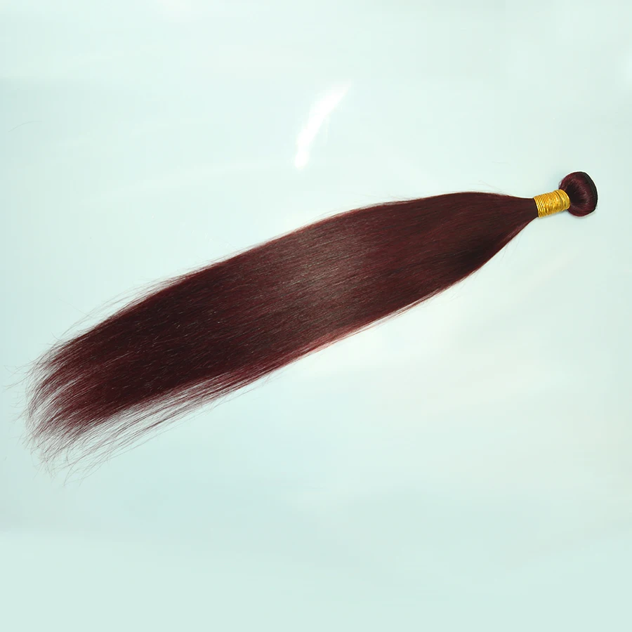 28 30 32 pollici 99J fasci di capelli umani lisci bordeaux estensioni dei capelli brasiliani colorati fasci di tessuto di capelli Remy setosi