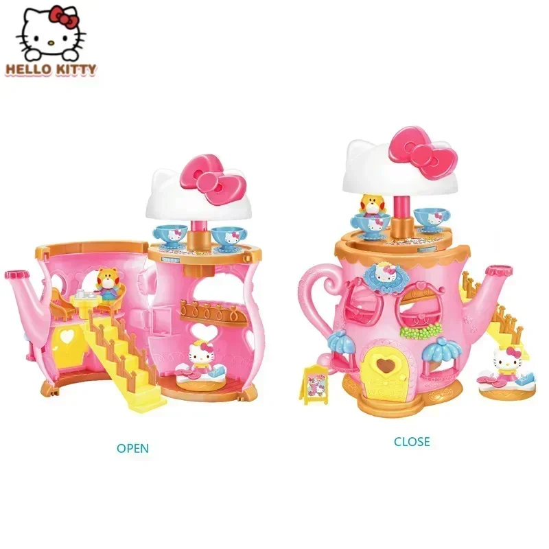 Sanrio Anime Figures Hello Kitty Toys Set Street Corner Story Convenience Store Set Girls' Home Toys Action Figure Gifts