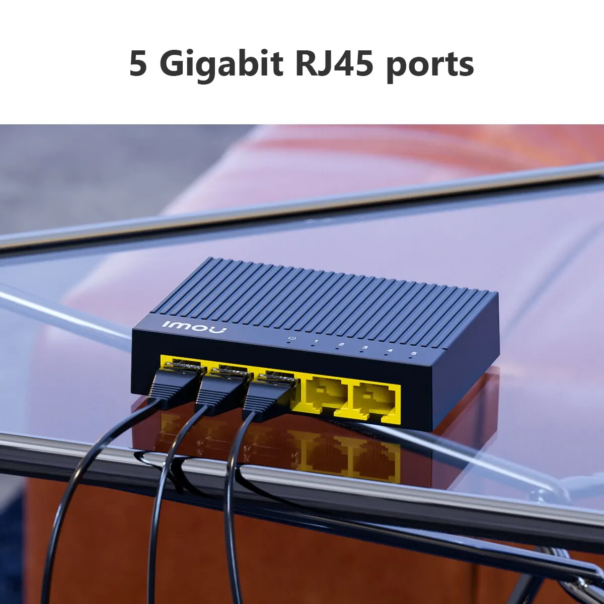 IMOU SG105C 5-poort Gigabit Switch Router Auto MDI/MDIX Desktop/wall-mount Design 802.3X Flow Control