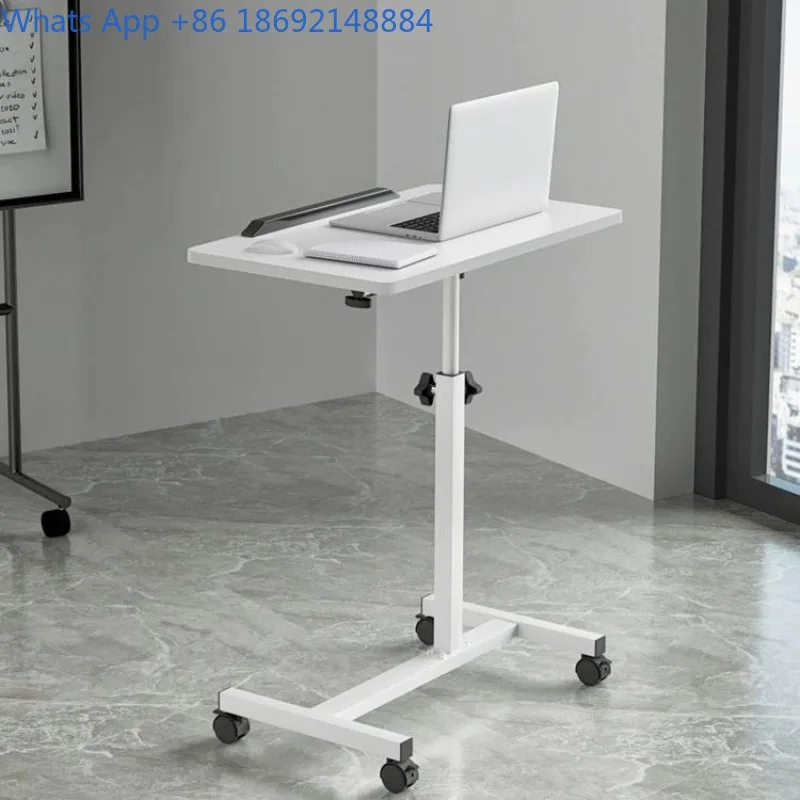 Movable Simple Bedroom Lazy Table Sofa Office Bedroom Bedside Table with Wheels Lift