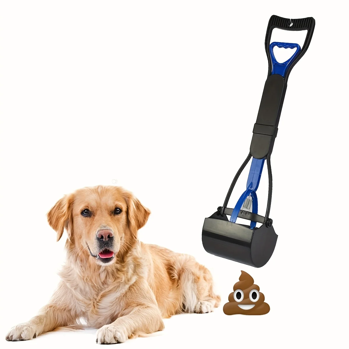 

Long-Handled Foldable Pet Waste Scoop ABS Material Large Capacity One-Handed Operation Ergonomic Grip Handle Dog Poop Shovel