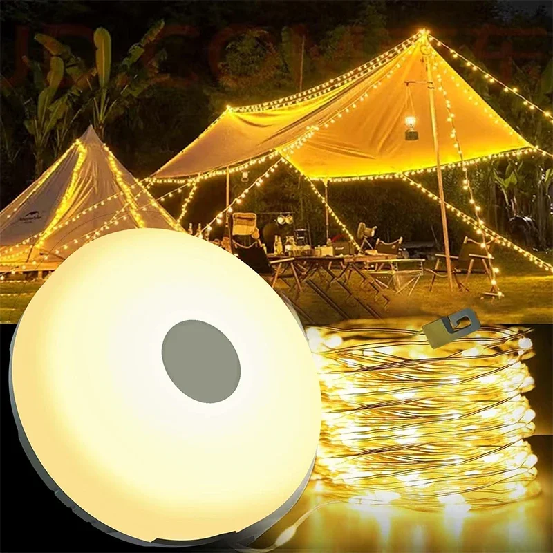 

LED Camping Lamp Strip Atmosphere 8M Length Waterproof Recyclable Light Belt Outdoor Garden Decoration Lamp for Tent Room