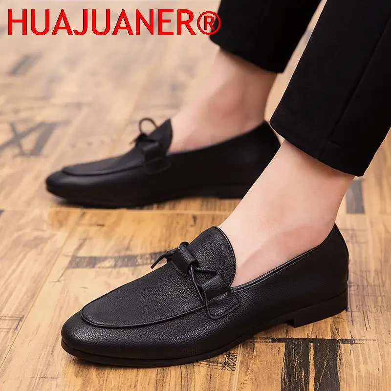 Winter Autumn Elegantes Casual Leather Loafers Gentleman Shoes for Mens Monk Strap Moccasins Fashion Male Flats Shoes