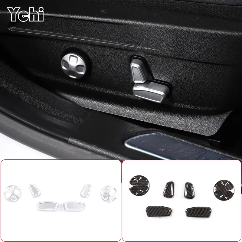 For Alfa Romeo Giulia Stelvio 2017 2018 2019 2020  ABS Chrome Seat Adjustment Button Cover Trim Auto Accessories