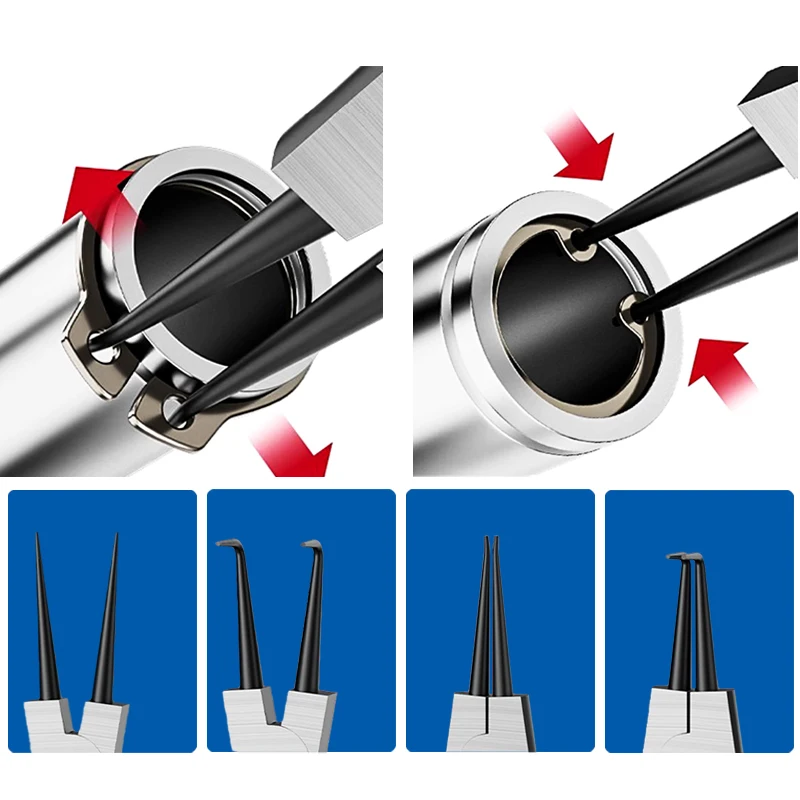5 بوصة بحلقة إحكام كماشة الداخلية الخارجية حلقة الربيع كماشة لإزالة وتثبيت حلقات قفل المفاجئة المستديرة أدوات يدوية #5
