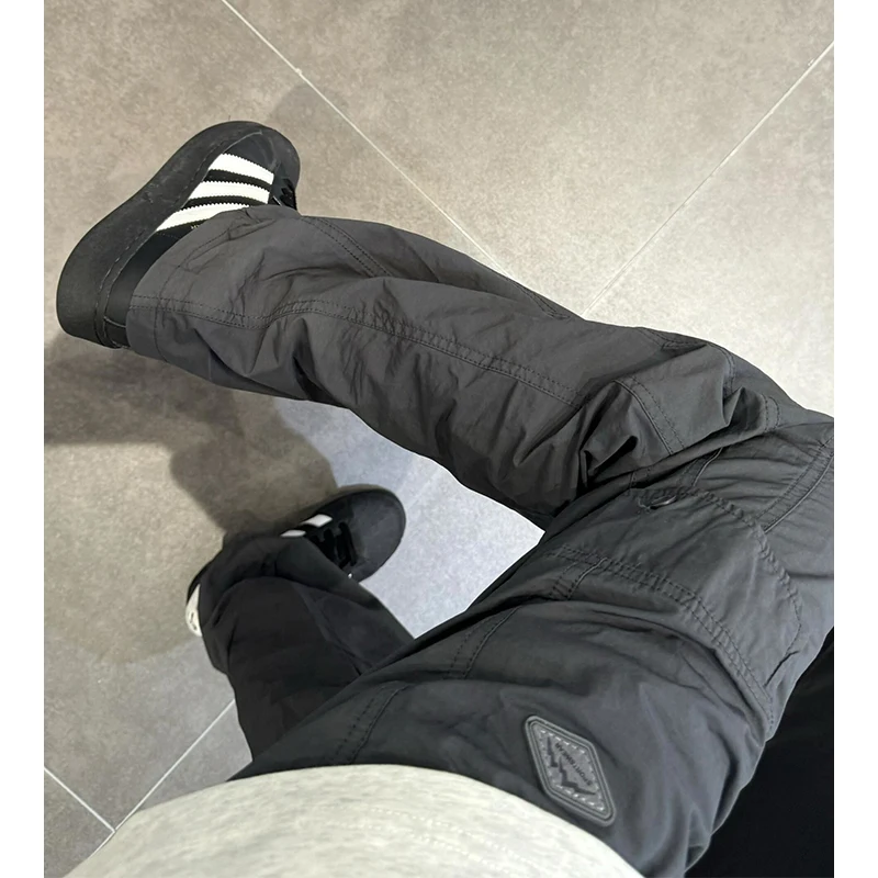 

Lightweight Summer Men's Cargo Pants Adhesive Label Climbing Hiking Outdoor Workwear Straight Leg High Waist Casual Trousers