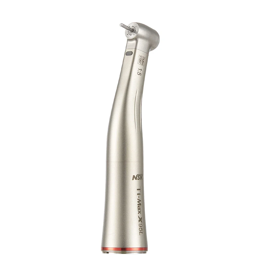 NSK S-MAX M95L 1:5 Optic Fiber Red Rings contraangulo Spray Air On/Off Switch Dental Increasing Speed Contra Angle Long Lifespan