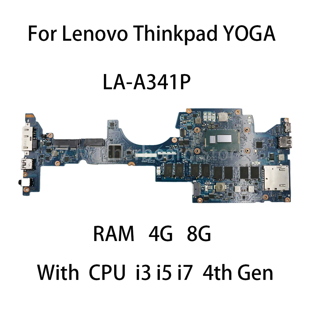 

LA-A341P Laptop Motherboard For Lenovo Thinkpad YOGA With CPU i3 i5 i7 4th Gen RAM 4G 8G 04X5232 00HT127 04X5233