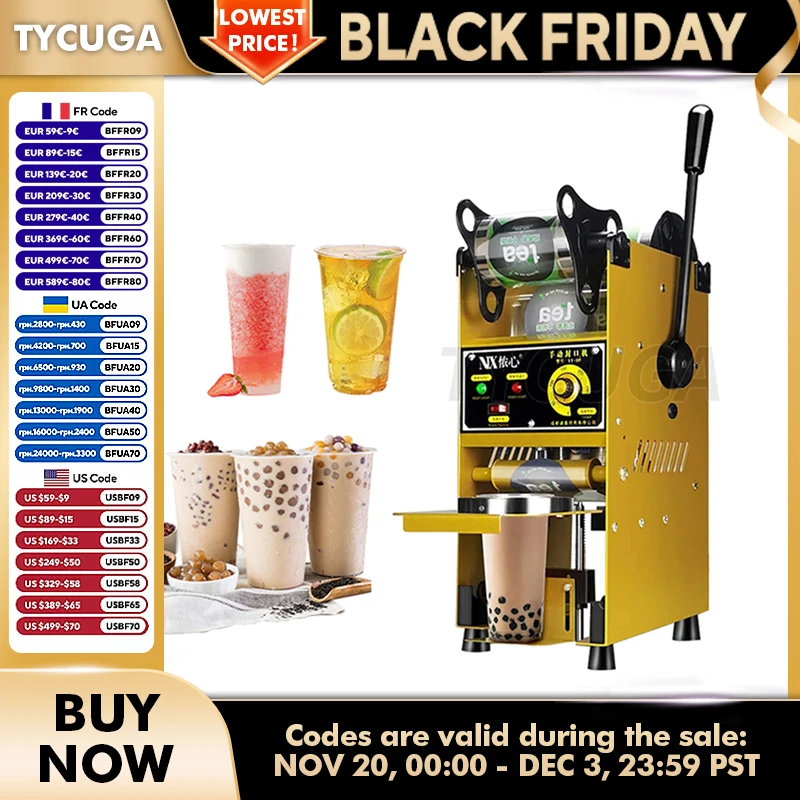 90/95 MM Cup Drink Sealing Machine Milk Tea Shop Sealing Machine Manual Commercial Coffee Juice Soy Milk Drink Heat Sealer 220V