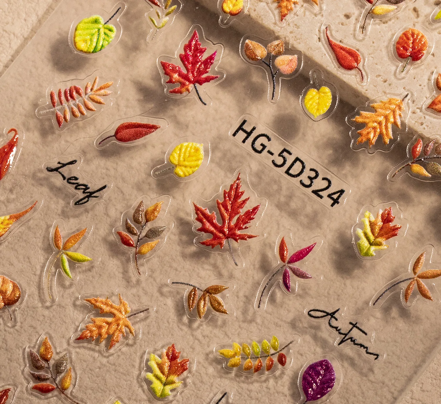 الخريف الساقطة يترك مسمار الفن ملصق الذاتي لاصق مابل ليف و الجنكة ورقة مسمار الشارات مسمار ملصقات مانيكير الزينة