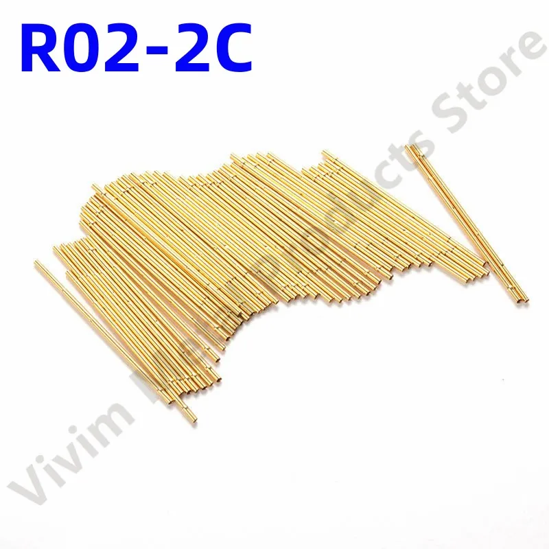 

100pcs R02-2C Spring Test Probe Test Pin Pogo Pin Receptacle Needle Sleeve Needle Seat Needle Sleeve Length 23.3mm Dia 0.86mm