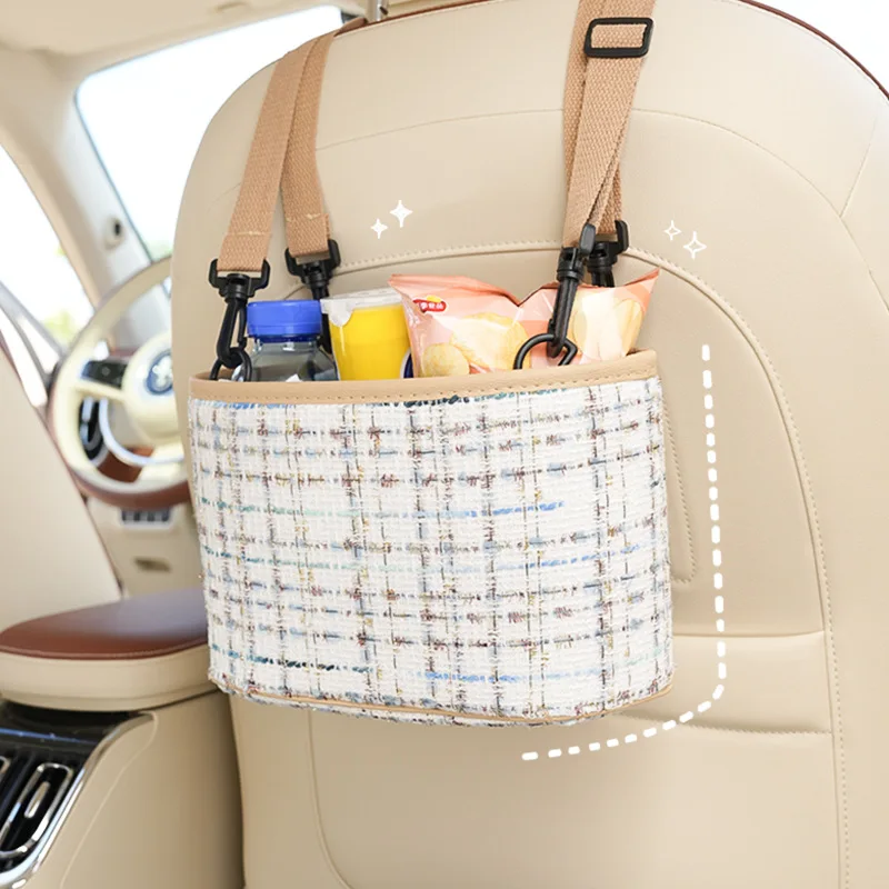 Personalized Luxury Car Trash Bag, Kids Snack/Water Resistant Storage, New Car Interior, Car Seat Back Bag, New Mom Car Gift