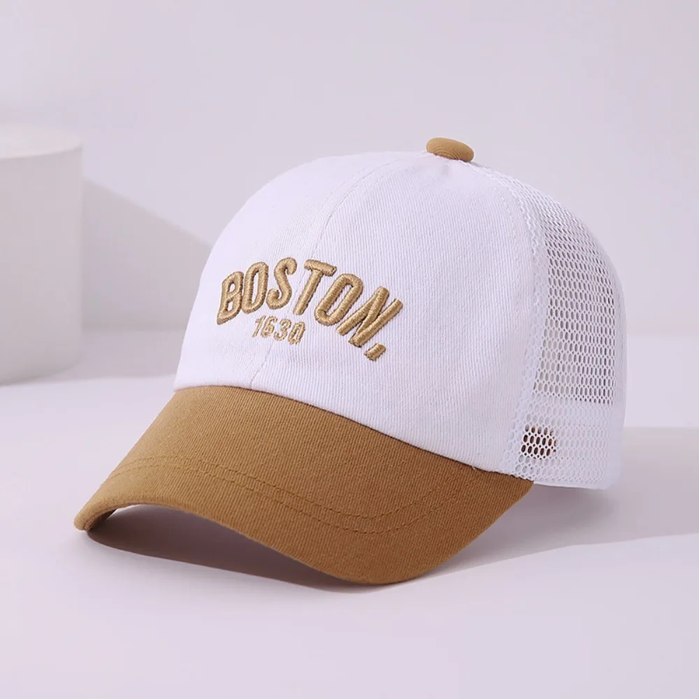 

Fashion Mesh Kids Baseball Cap Letter Embroidery Breathable Children Duck Tongue Cap Sun Protection Mesh Baseball Cap Summer