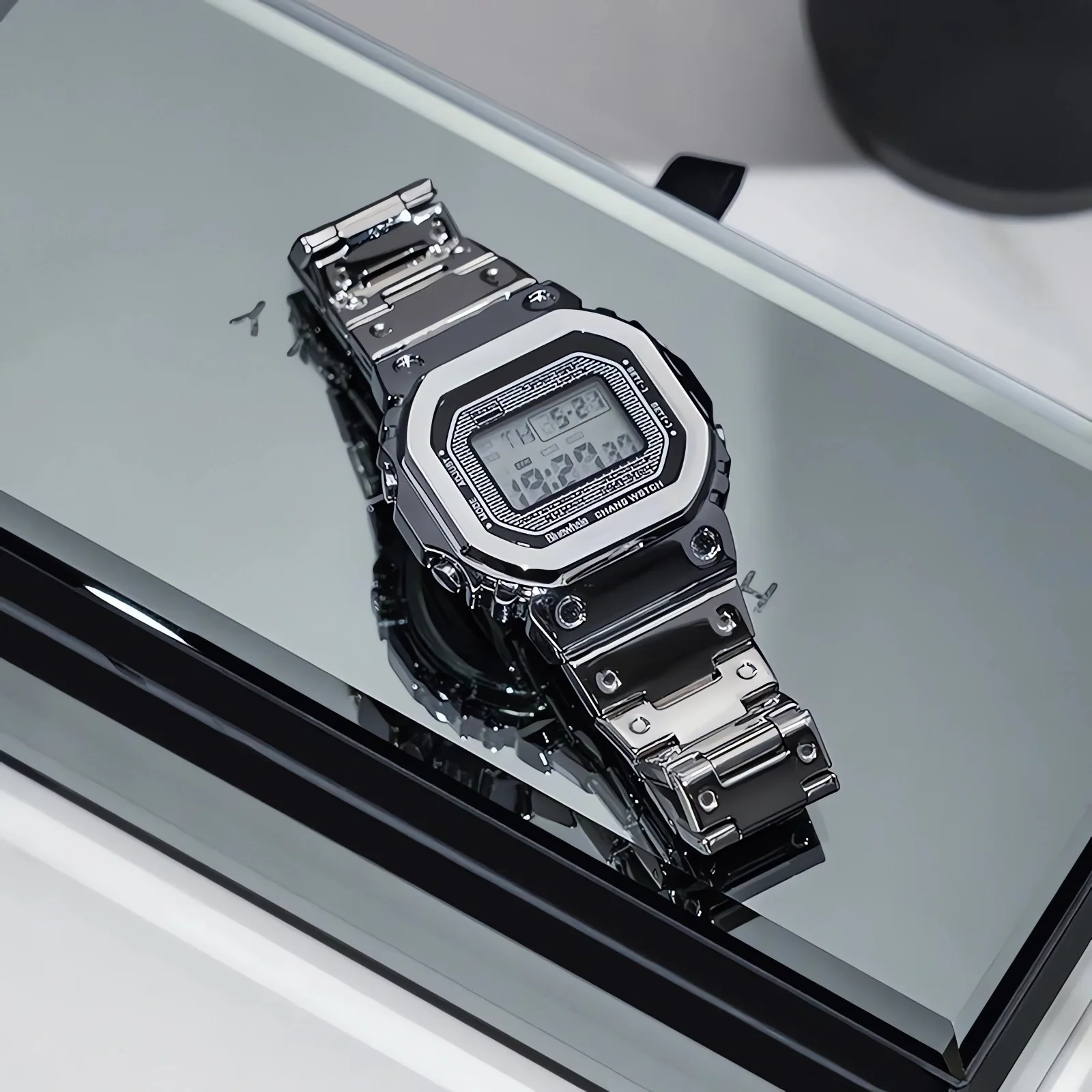 MAYZHISU jam tangan Digital wanita, jam tangan gelang Quartz Retro tipis, jam tangan elektrik untuk hadiah