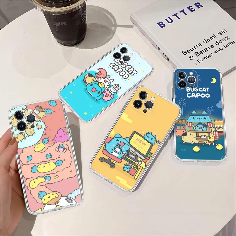 Bugcat Capoo cartoon Phone Case For iPhone 15 14 11 12 13 Mini Pro XS Max Cover 6 7 8 Plus X XR SE 2020 Funda Shell