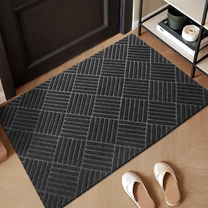 Modern Geometric Door Mat - Non-Slip Water Absorbent Entrance Rug, Durable Dust Removal Floor Mat for Indoor/Outdoor Use