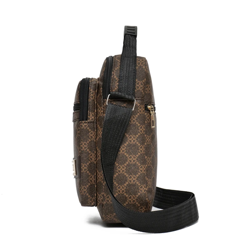 حقيبة كروس رجالية عصرية وعصرية جديدة حقيبة يد كاجوال وبسيطة متعددة الطبقات حقيبة كتف متعددة الاستخدامات صديقة للعمل