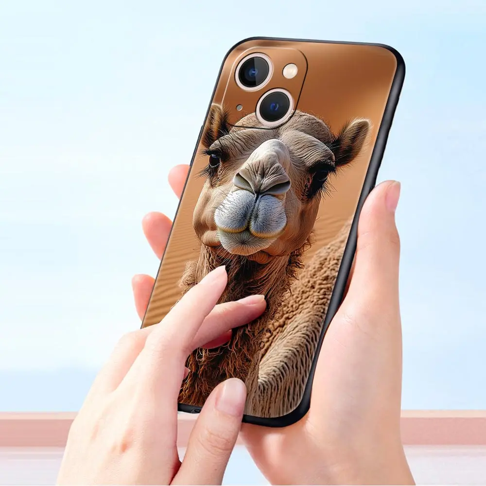 الحيوان الجمل قضية الهاتف غطاء آيفون 17 16 15 14 13 12 برو ماكس 11 برو ماكس 17 AIR زائد للصدمات لينة بولي يوريثان شل Fundas أكياس