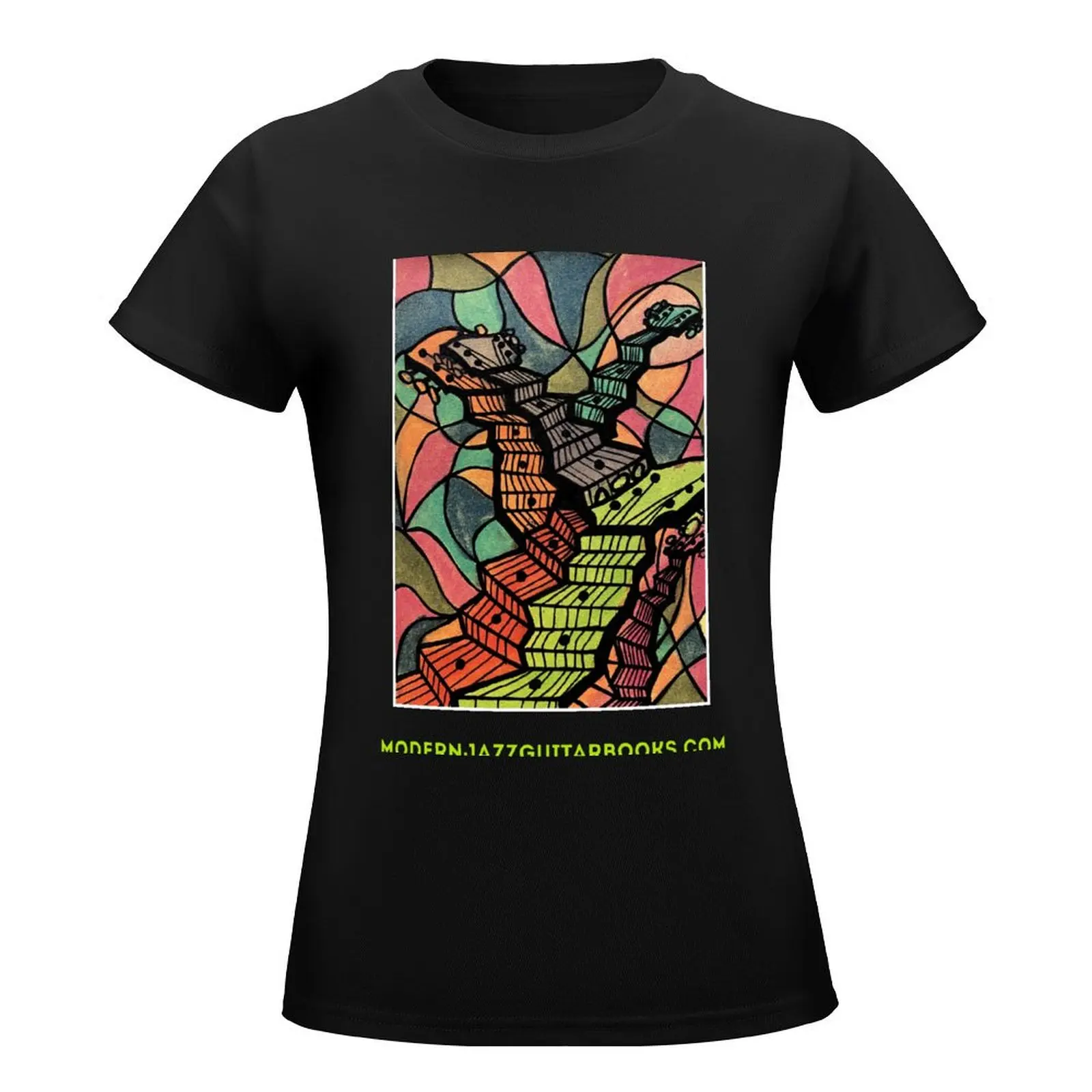 Modern Jazz Guitar Books promo art by Hristo Vitchev T-Shirt tees Aesthetic clothing cute clothes white t-shirts for Women