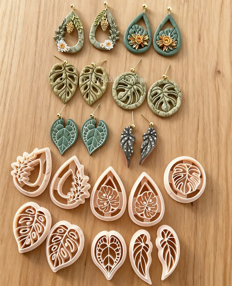 Tropical Leaf Clay Cutter Set 4
