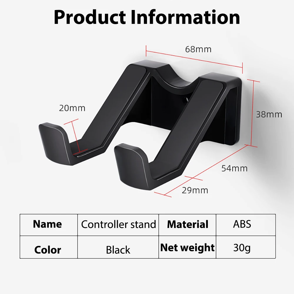 컨트롤러 벽 스탠드 미끄럼 방지 패드, 강력한 접착제 및 나사, Xbox PS5 PS4 닌텐도 헤드셋 게임 패드 거치대, 빠른 배송