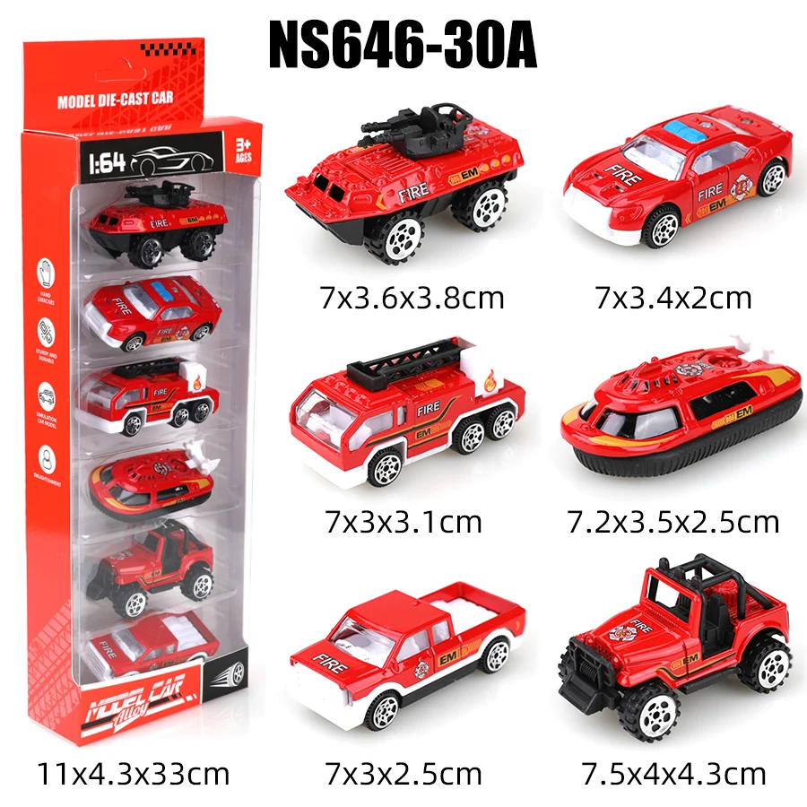 

(Boxed) 1/64 scale replica city firefighter series die-cast toy car, metal die-cast, boy's toy, inertia-driven car