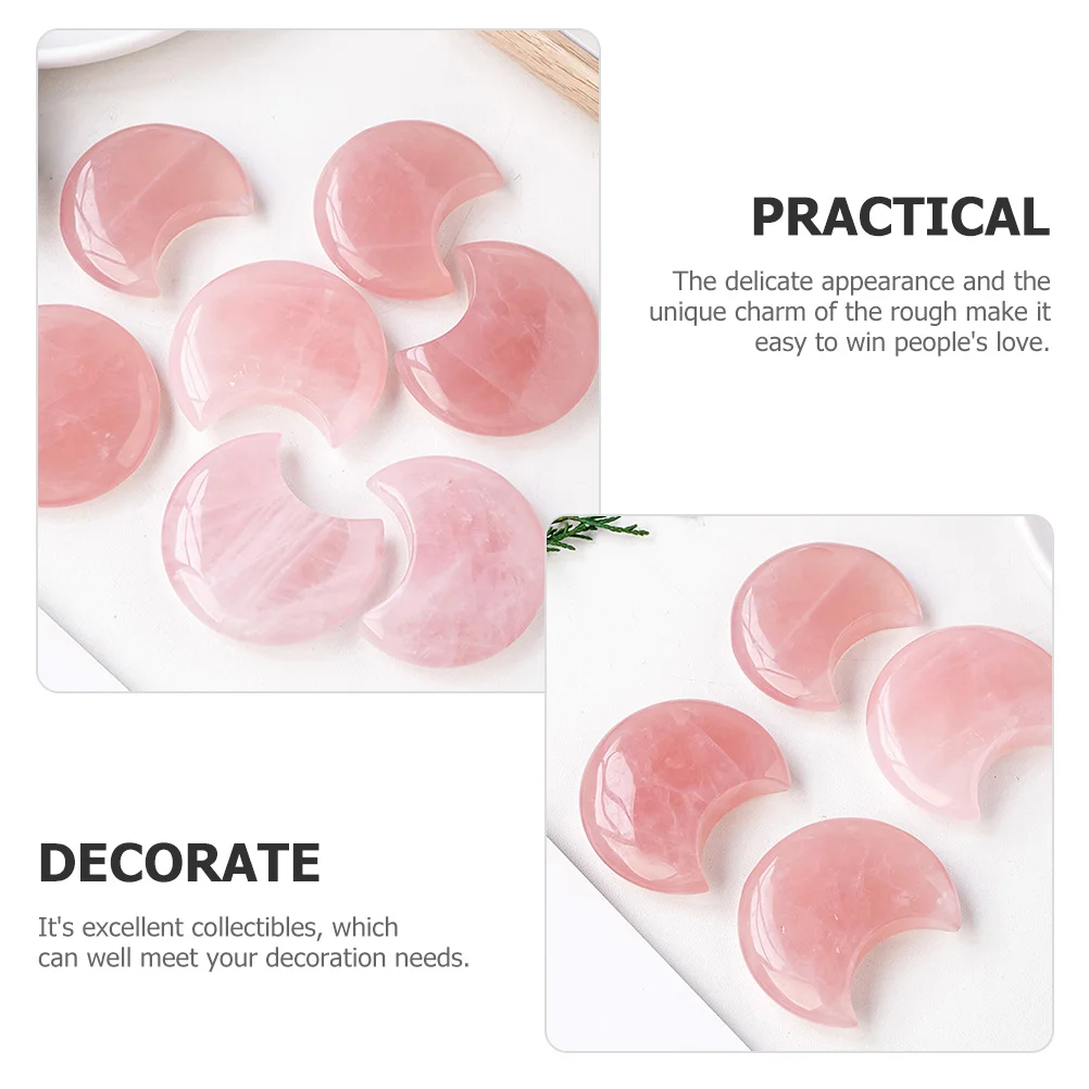 

Moon Shaped Crystal Stone Natural Stone Decor Delicate Desktop Ornament Chic Gift Small Natural Stones