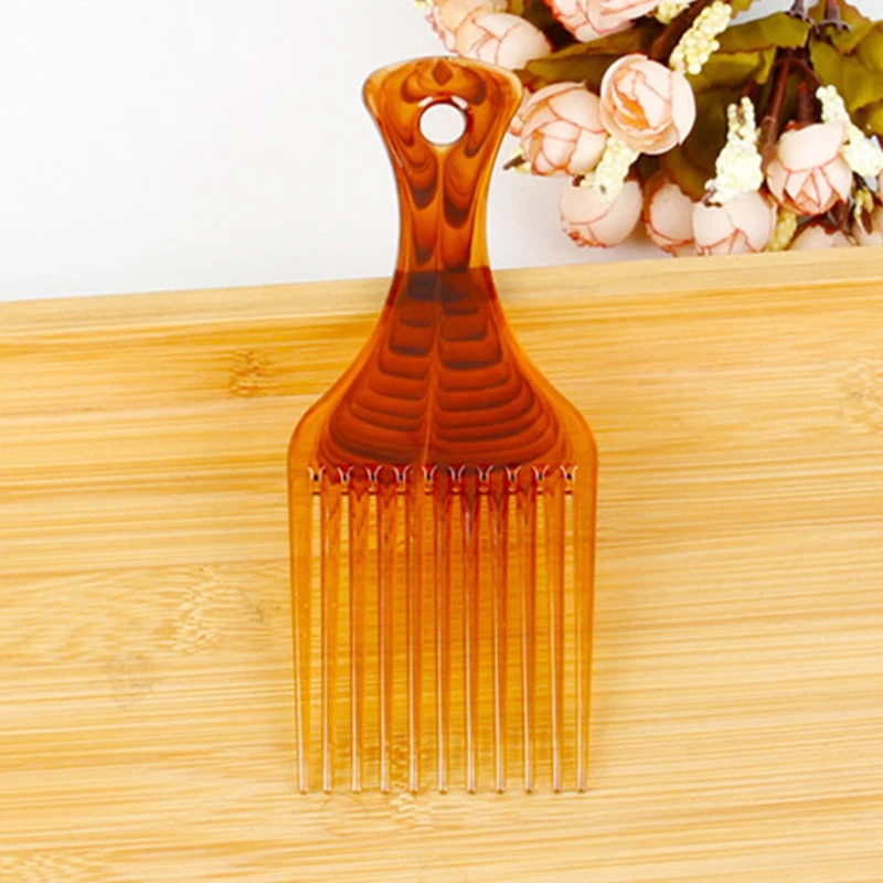 Teeth Brush Pick Comb Fork Hairbrush Insert Hair Pick Comb Plastic Combs For Curly Afro Hair Styling Tools For Women Men Wide