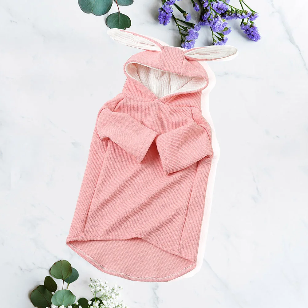 

Pet Hoodie Rabbit Ear Clothes Knitted Costume for Puppy Dog Cat Outdoor Walking Party Costume Pet Hoodie