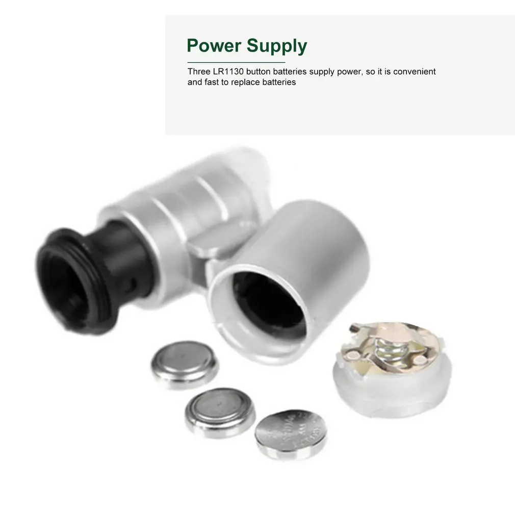 60X العالمي المشبك المجهر كليب على الهاتف المجهر المكبر مع أضواء LED/الأشعة فوق البنفسجية تحديد تحفة المجوهرات