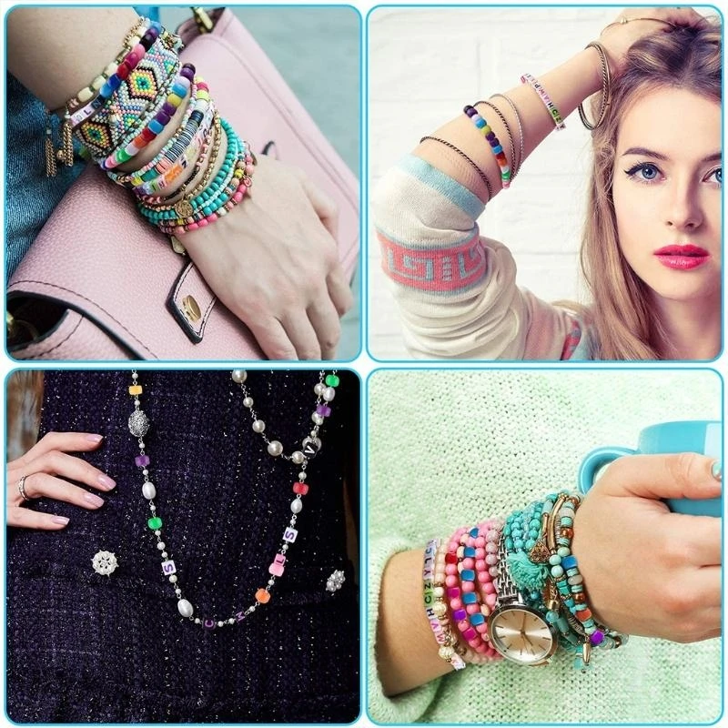 

R1WE Бусины для браслетов Цветные маленькие стеклянные бусины для ювелирных браслетов