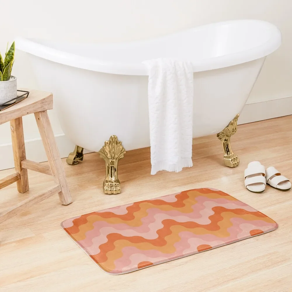 

Colored zigzags (pink and orange) Bath Mat Bathroom Floor Kitchen Rug Mat