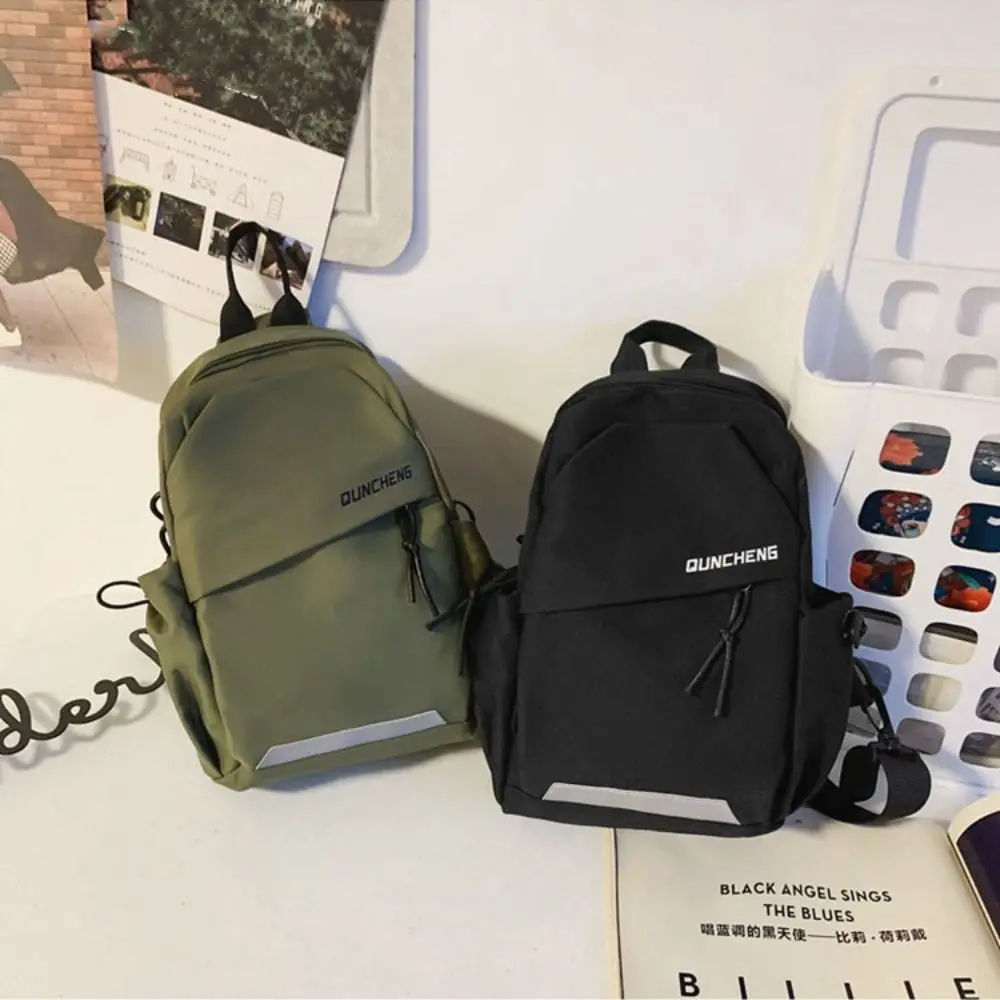 Effen kleur nylon borsttas Grote capaciteit Koreaanse stijl schoudertas Crossbody tas Multifunctionele verstelbare schouder