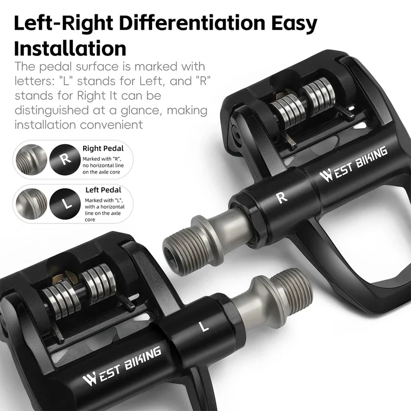 

WEST BIKING Road Bike Pedals Nylon Bicycle Locking Pedals Cycling Bearing Cleats Clipless Pedal Look System With Locking Plates
