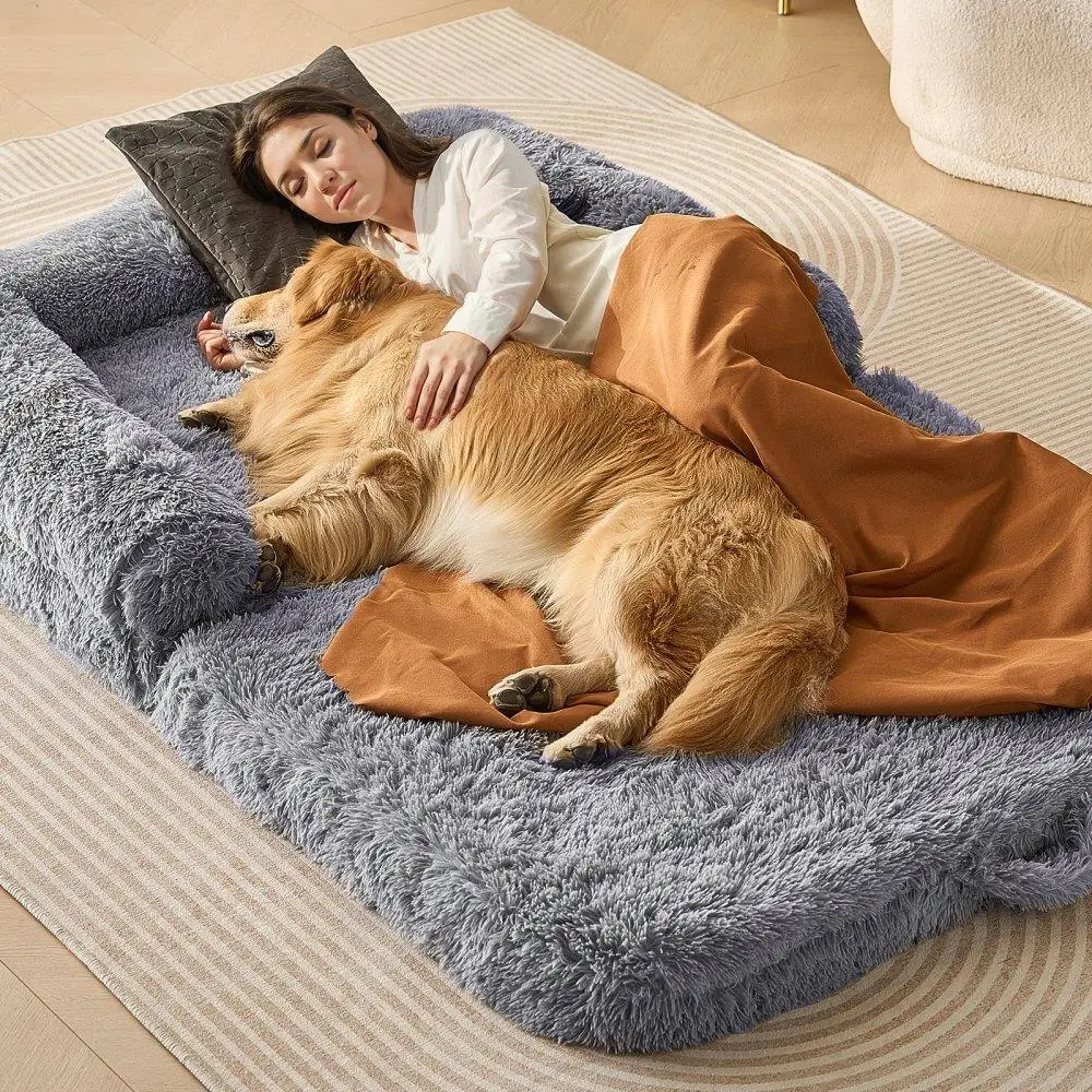 

Large Dog Bed 72x48x10-Inch Washable Soft Velvet for Big Dogs