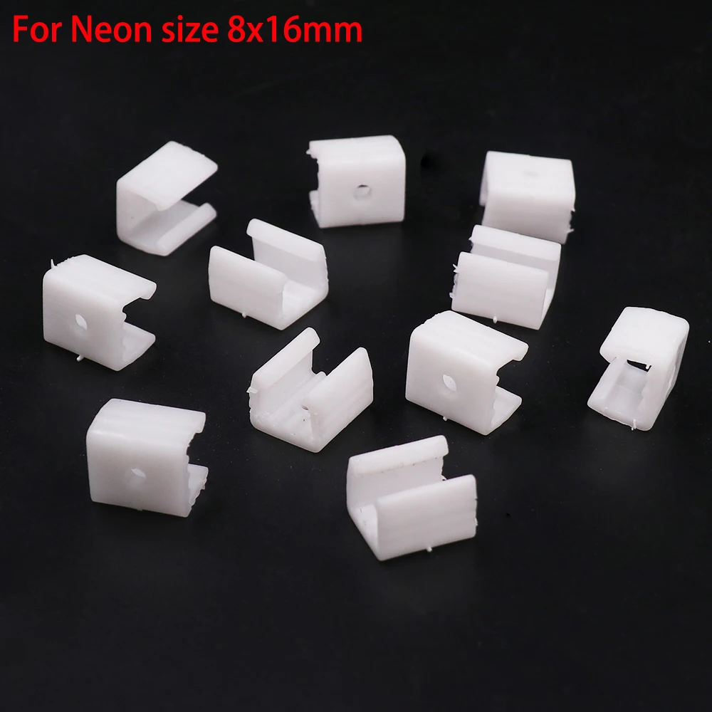 100pcs Neon LED Strip Light Fixing Buckles Mounting Clips for 12V 220V 110V 2835 8X16mm 6x12mm Flexible Neon Sign Accessories