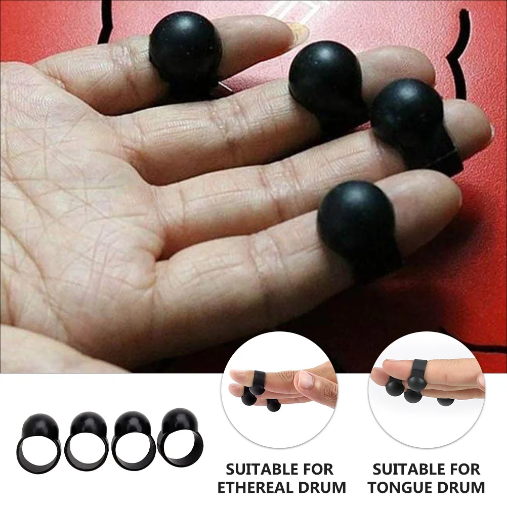 8 Pcs Ethereal Drum Finger Cots Pick Percussion for Beginner Sleeve Handpan Instrument Tool Stainless Steel Plastic Knocking